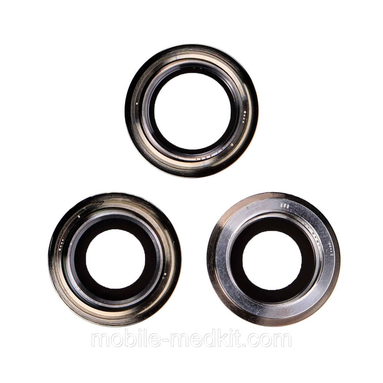 Скло камери iPhone 12 Pro Max з рамкою gold (комплект 3шт), фото 1