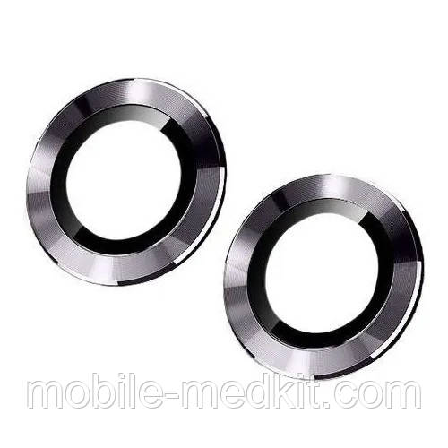 Скло камери iPhone 12 black з рамкою (комплект 2шт), фото 1