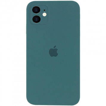 Silicone case for iPhone 11 (55) Pine Green (квадратний) square side