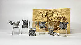 Подарунковий набір чарок Бар для мисливця на 6 персон, 50мл