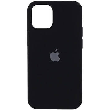 Silicone case for iPhone 15 Plus (18) black (закритий низ)