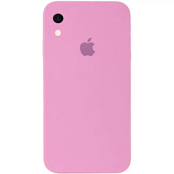 Silicone case for iPhone XR ( 6) light pink (квадратний) square side