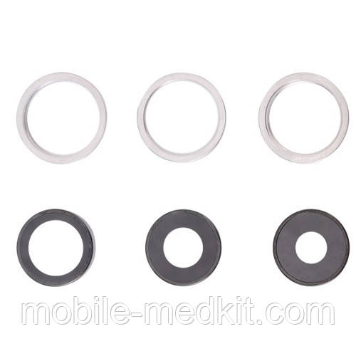 Скло камери iPhone 13 Pro/ iPhone 13 Pro Max з рамкою silver (комплект 3шт), фото 1