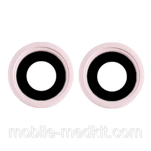 Скло камери iPhone 13/ iPhone 13 mini з рамкою pink (комплект 2шт), фото 1