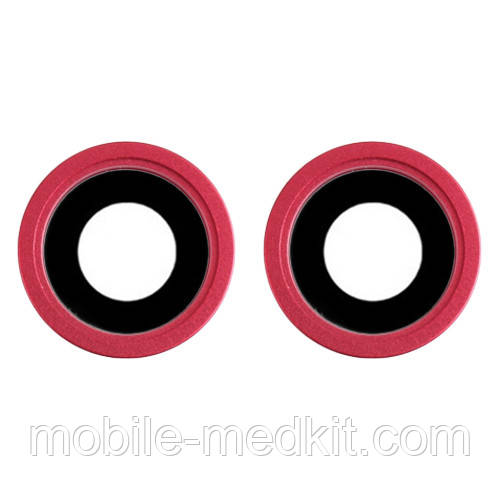 Скло камери iPhone 13/ iPhone 13 mini з рамкою red (комплект 2шт), фото 1