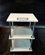 Стартовий набір косметолога "Стандарт" білий: Кушетка косметологічна , Стілець без спинки, Етажерка для майстра, фото 5