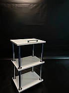 Стартовий набір косметолога "Економ" білий: Кушетка косметологічна , Стілець без спинки, Етажерка для майстра, фото 8