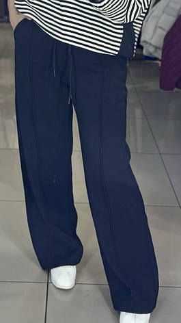 Чорні штани у рубчик жіночі широкі розмір 48-52, фото 1