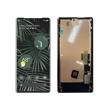 Дисплей Google Pixel 6 Pro в зборі з сенсором та рамкою black service orig