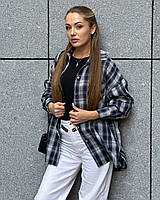 Жіноча сорочка в клітинку Синій/Білий