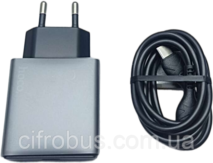 Зарядний пристрій Home Charger 20W PD3.0 C to Cable (1m) Hoco N37 Black, фото 1