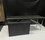 Стартовий набір косметолога "Комфорт" чорний: Кушетка косметологічна , Стілець без спинки, Етажерка для майстра, фото 2