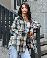 Жіноча сорочка в клітинку Синій/Зелений