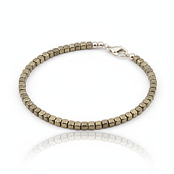 Пірит кубик 2,5х2,5 браслет, 0250ТП