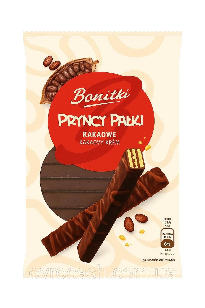 Вафлі Bonitki Pryncy Palki какао 200 гр, фото 1