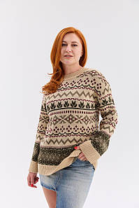 Джемпер "Шафран" (бежевий-бордовий)