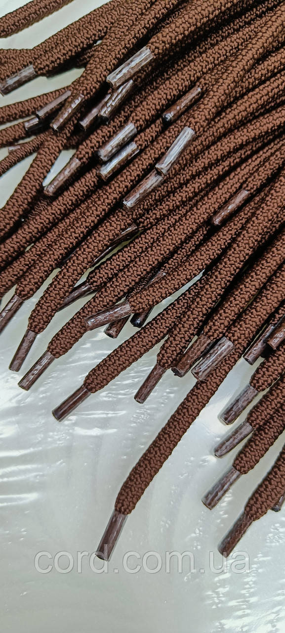 Шнурки круглі поліестер 6мм коричневий 1,25м, фото 1