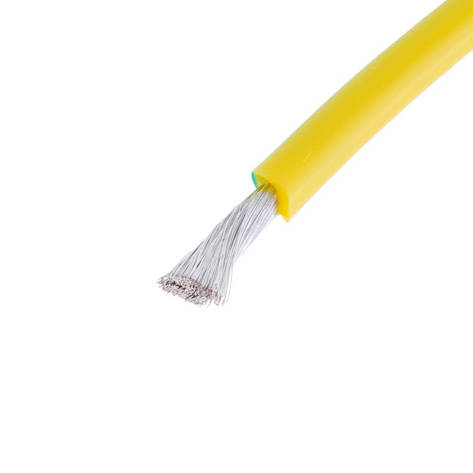 Силіконовий дріт 13AWG (2.5mm2-500/0.08TS) жовто-зелений, 1 м, фото 1