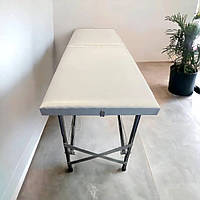 Кушетка косметологічна автомат "Економ" - біла, для краси, нарощування вій, шугарингу, масажу