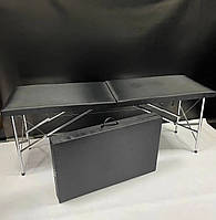 Кушетка косметологічна автомат "Економ" - чорна, для краси, нарощування вій, шугарингу, масажу