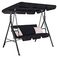 Садова гойдалка з навісом та матрацом, 3-місна, 2 подушки в подарунок, для дачі саду відпочинку, фото 2