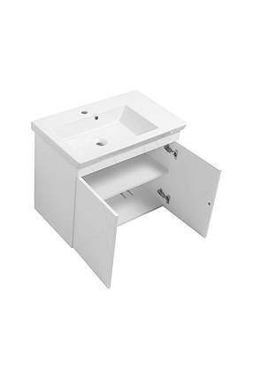 Тумба підвісна Аура біла 70 см з умивальником, фото 2