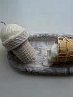 Свічка "Пломбір у склянці" з ніжним ванільним ароматом із соєвого еко воску, hand made