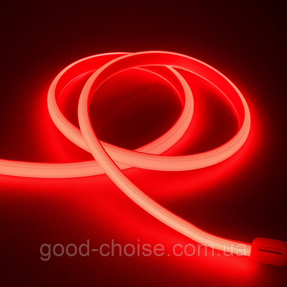 Стрічка силіконова 5 м, LED NEON 12V-220V, Червона / Гнучкий світлодіодний неон, фото 1