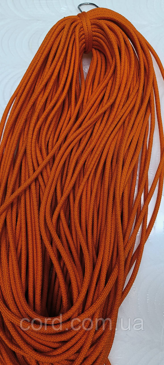 Шнур круглий з наповнювачем 6мм помаранчевий моток 100м, фото 1