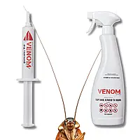 Таргани в оселі — Venom спрей+гель, комплект: швидко й легко позбавтеся; точкове нанесення + обробка периметра, результат надовго, фото 2