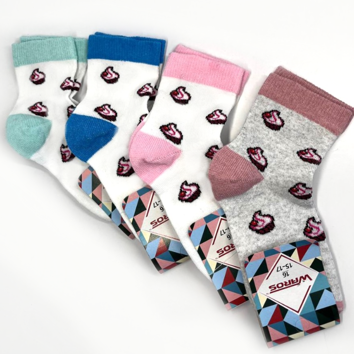 Шкарпетки дитячі стрейч Кекс 16 (24-26) р. (12 пар!) (Весна/літо) Варос, фото 1