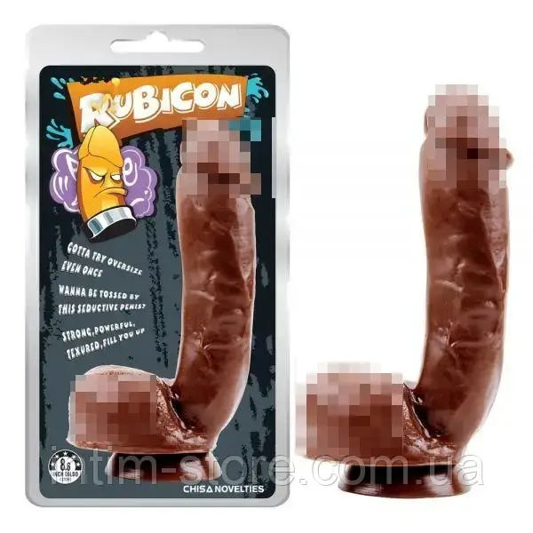 Великий коричневий пеніс для мастурбації Thrust Her Penis, Коричневий, фото 1