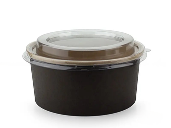 Упаковка паперова крафт-чорна для салатів та боулів на 1000 мл, 50 шт/уп