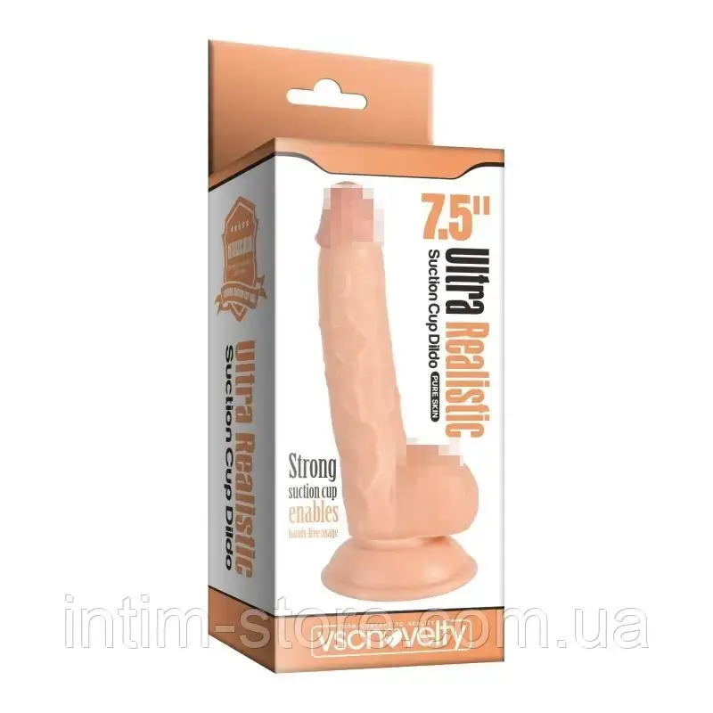 Фалоімітатор на присосці Ultra Realistic Suction Cup Dildo 7.5, Телесный, фото 1