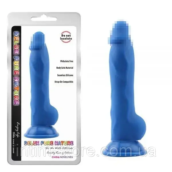 Синій фалоімітатор нео на присосці Rick.G, Синий, фото 1