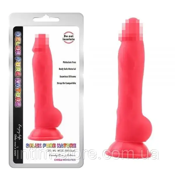 Красный фаллоимитатор нео на присоске Rick.G, Червоний, фото 1