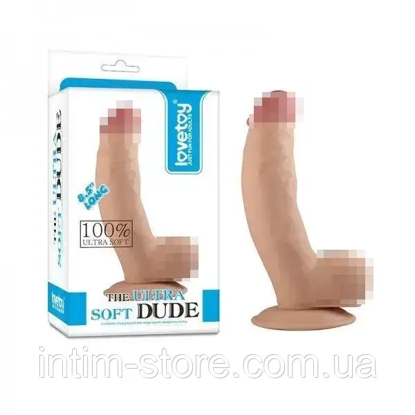 Фалоімітатор-реаліст на присосці The Ultra Soft Dude 8.5, Телесный, фото 1