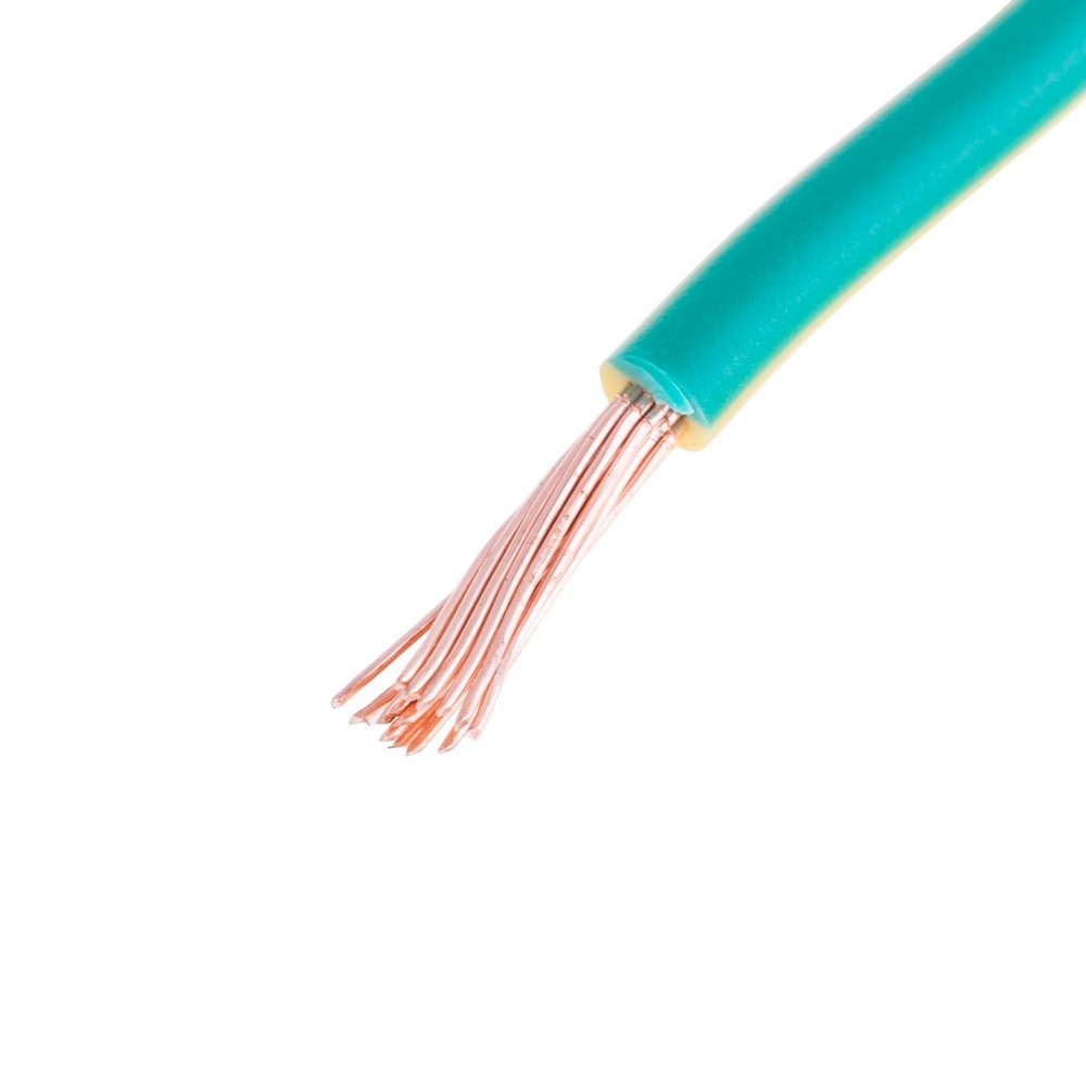 Дріт багатожильний 2.5mm2 (14AWG, 19xD0.41 mm) жовто-зелений, 1 м