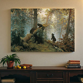 Картина репродукція Іван Шишкін Ранок в сосновому бору Друк на полотні 40х60см