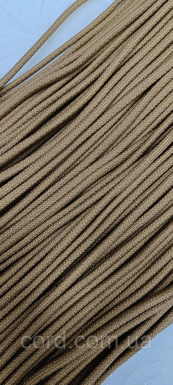 Шнур круглий з наповнювачем 6мм темно-бежевий 100м, фото 1