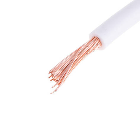 Дріт багатожильний 4mm2 (12AWG, 56xD0.29 mm) білий, 1 м, фото 1