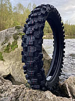 Мото шина мотокрос 110/100-19 червона смуга, агресивний протектор