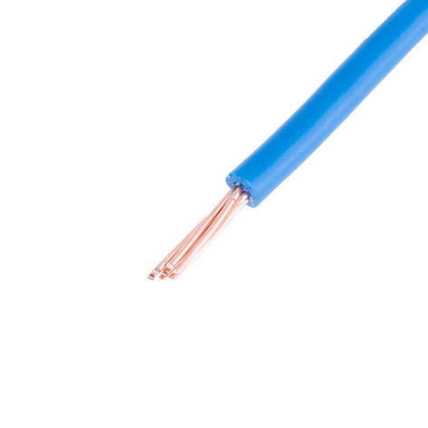 Дріт багатожильний 1.5mm2 (16AWG, 7xD0.52mm) синій, 1 м, фото 1