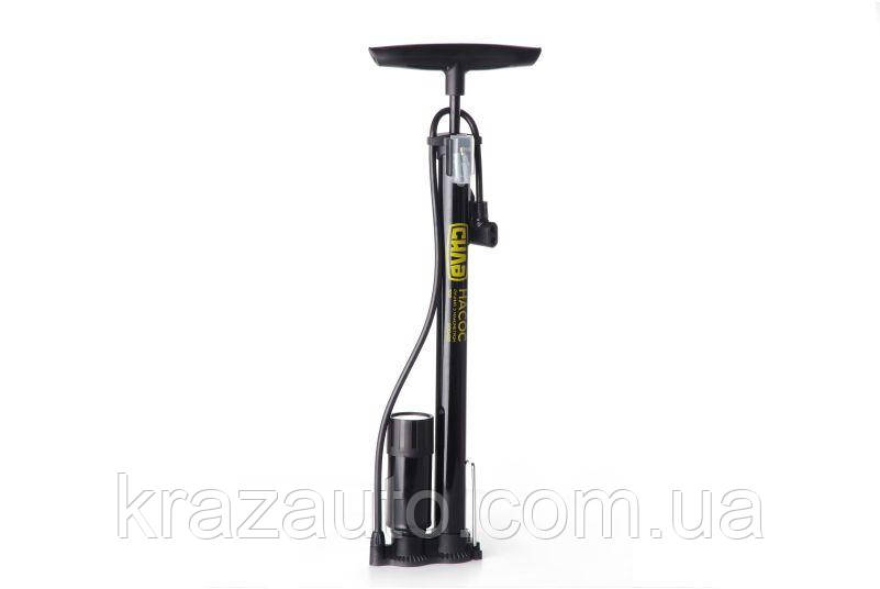Насос ручний з манометром 38х500 чорний 7 Атм СІЛА 900436, фото 1