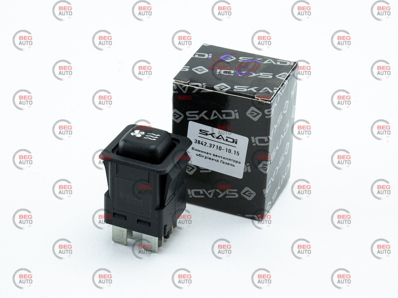 Кнопка пічки ГАЗ старого зразка 8 контактів (3842.3710-10.15) (SKADI), фото 1