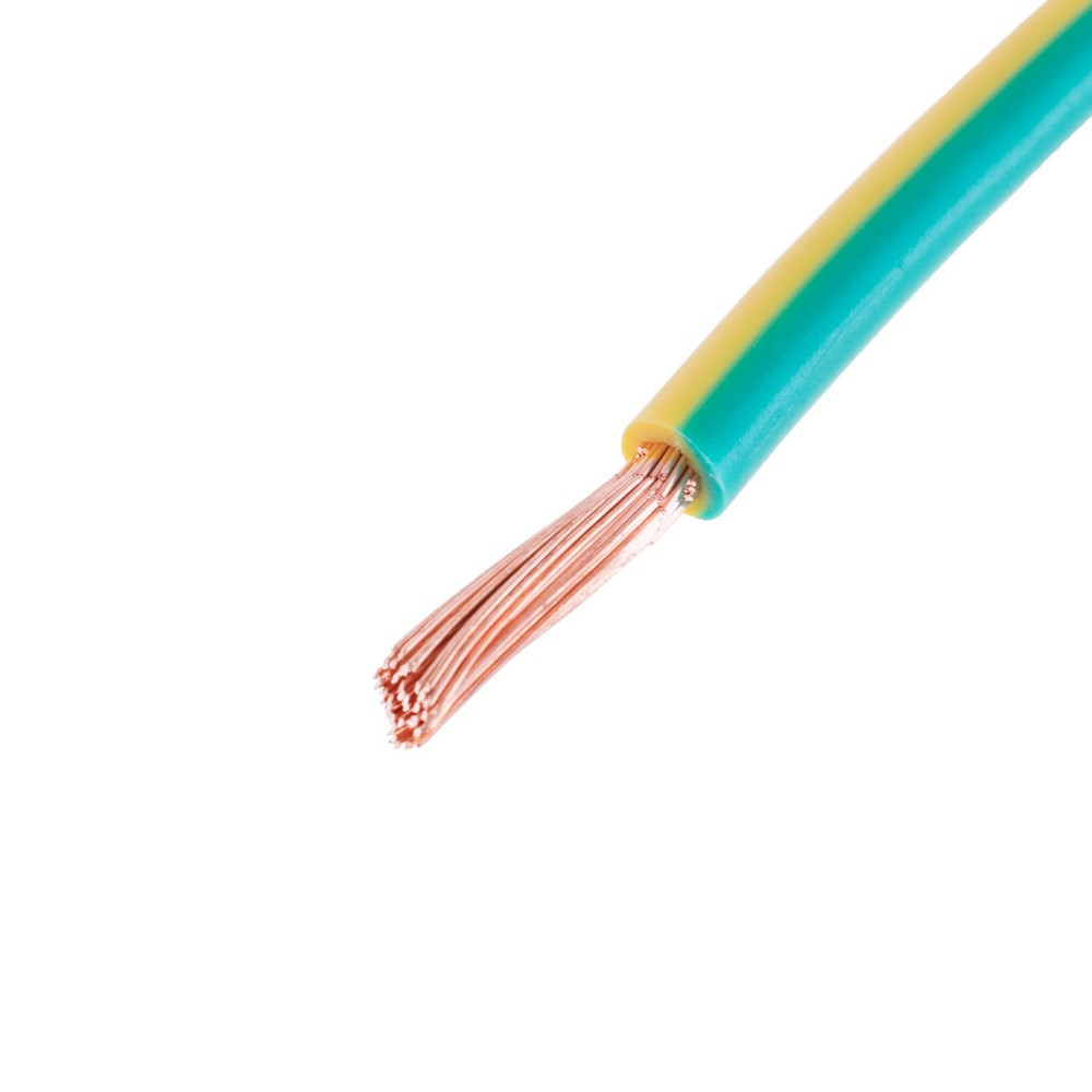 Дріт багатожильний 4mm2 (12AWG, 56xD0.29 mm) жовто-зелений, 1 м