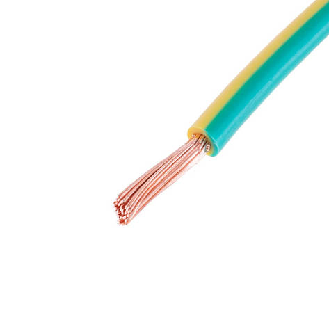 Дріт багатожильний 4mm2 (12AWG, 56xD0.29 mm) жовто-зелений, 1 м, фото 1