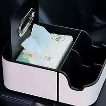 Автомобільний підлокітник-органайзер із двома підсклянниками, Автомобільний органайзер Чорний, фото 5