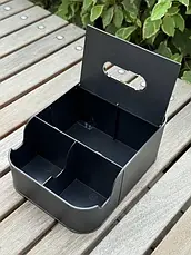 Автомобільний підлокітник-органайзер із двома підсклянниками, Автомобільний органайзер Чорний, фото 3