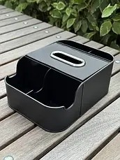 Автомобільний підлокітник-органайзер із двома підсклянниками, Автомобільний органайзер Чорний, фото 4